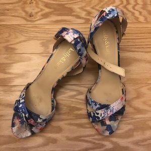 Watercolor blue and pink Kelly & Katie heels